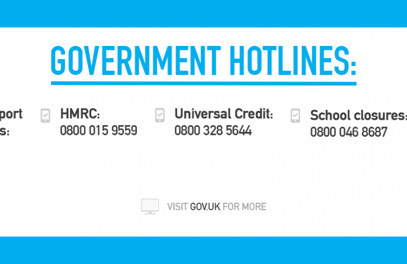 Hotline numbers for government advice